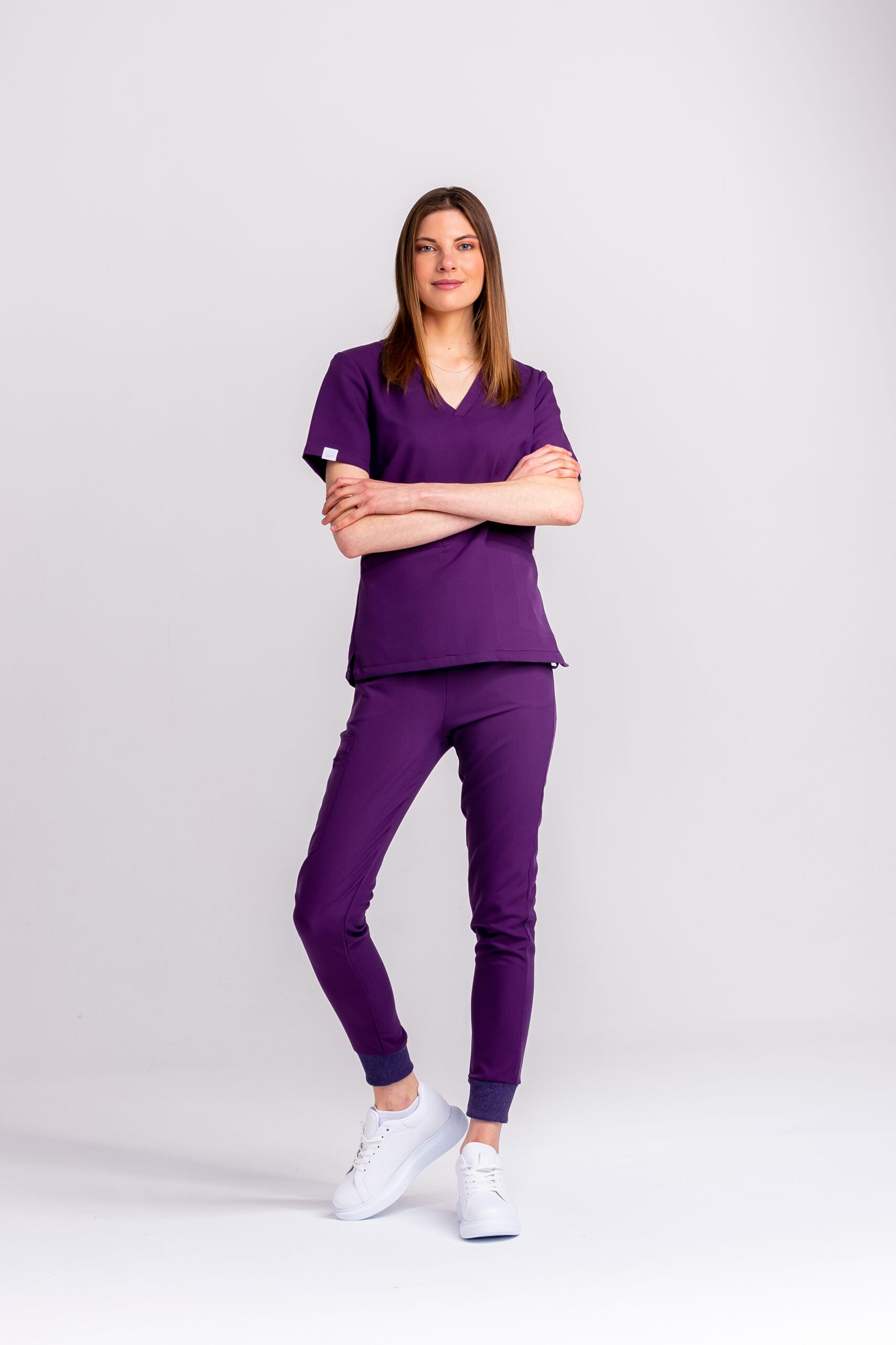 Bluza medyczna damska SCRUBS Esther™ - Grape Juice