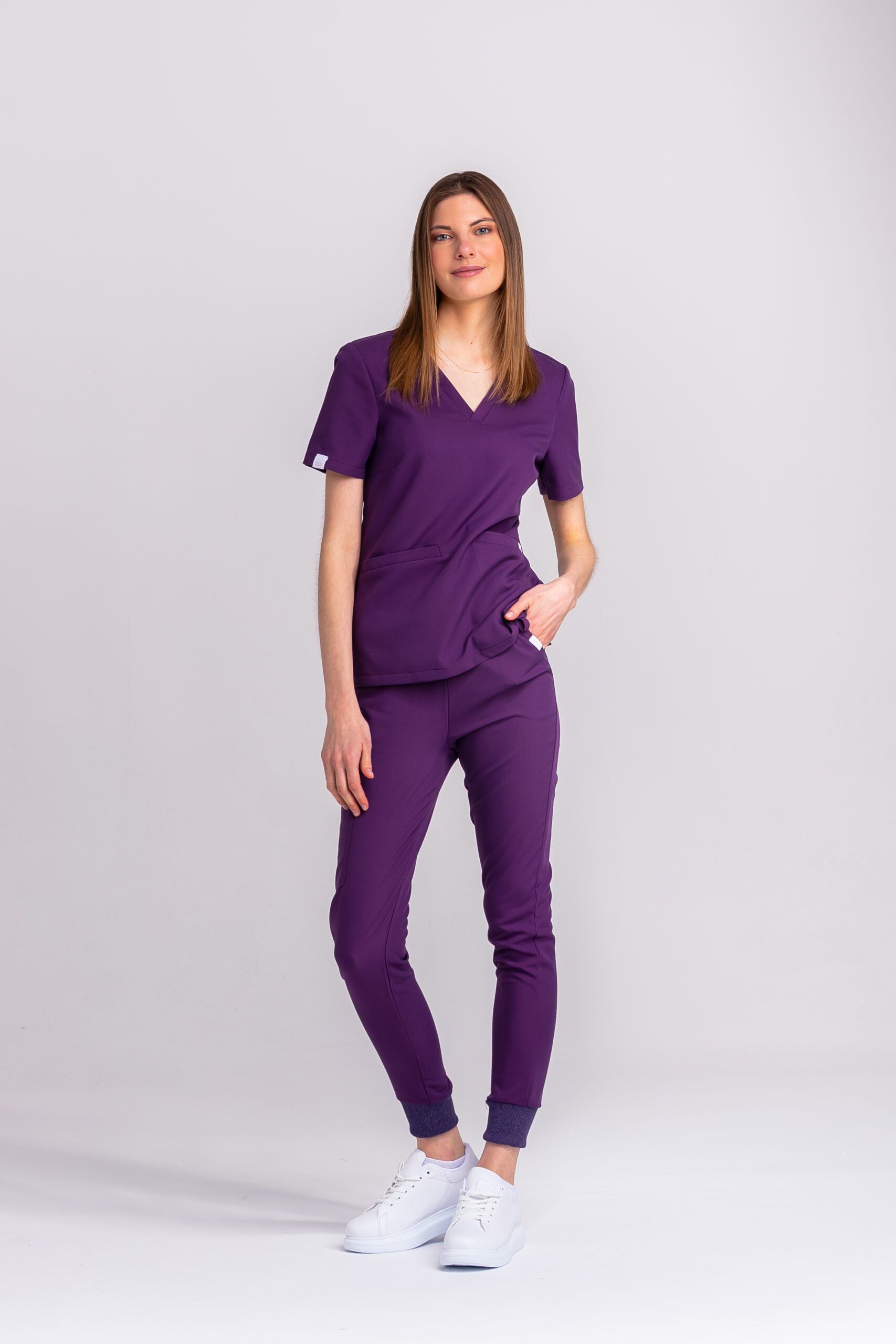 Spodnie joggery damskie SCRUBS Judith™ - Grape Juice