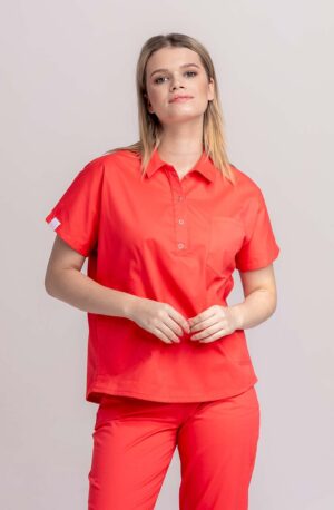 Bluza medyczna damska SCRUBS z kołnierzykiem Lea™ – Coral PROTECT