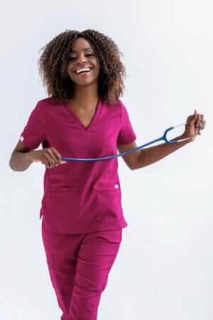 Bluza medyczna damska SCRUBS Esther™ – Fuksja
