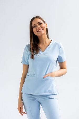 Bluza medyczna damska SCRUBS Esther™ – baby blue