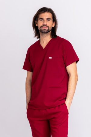Bluza medyczna męska SCRUBS – Bordo