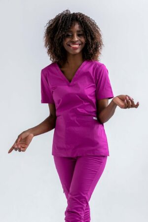 Bluza medyczna damska SCRUBS Esther™ – Purple Orchid PROTECT