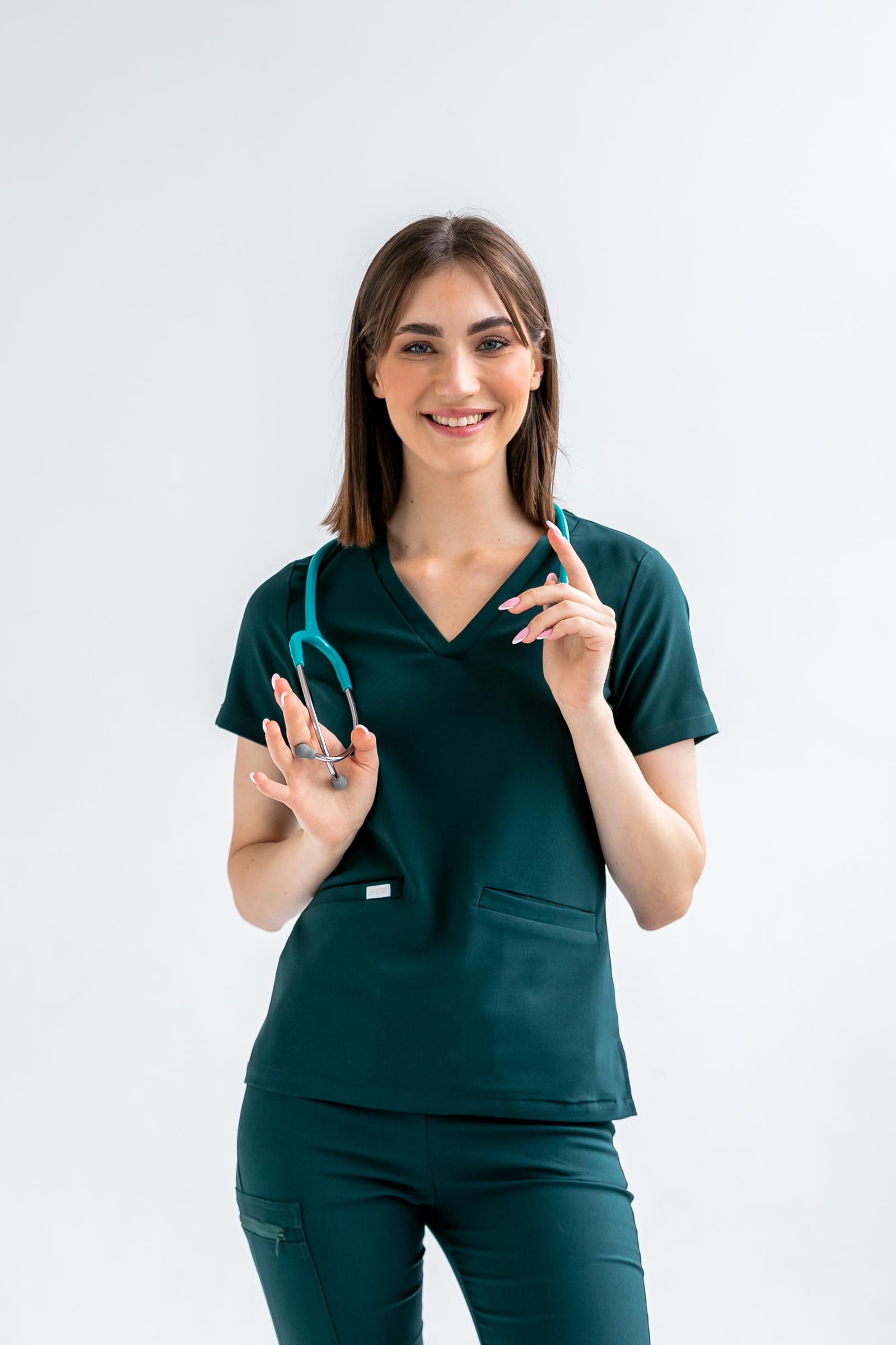 Bluza medyczna damska SCRUBS Esther™ – Teal Green
