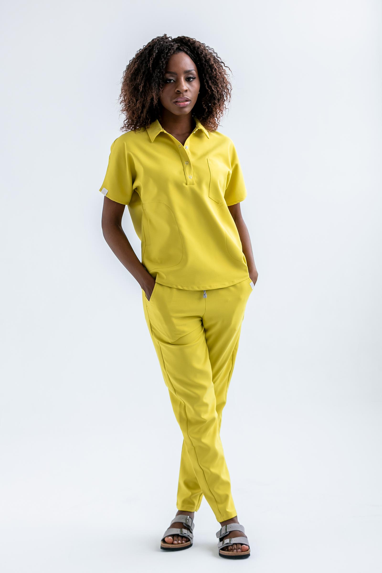 Bluza medyczna damska SCRUBS z kołnierzykiem Lea™ – Lime