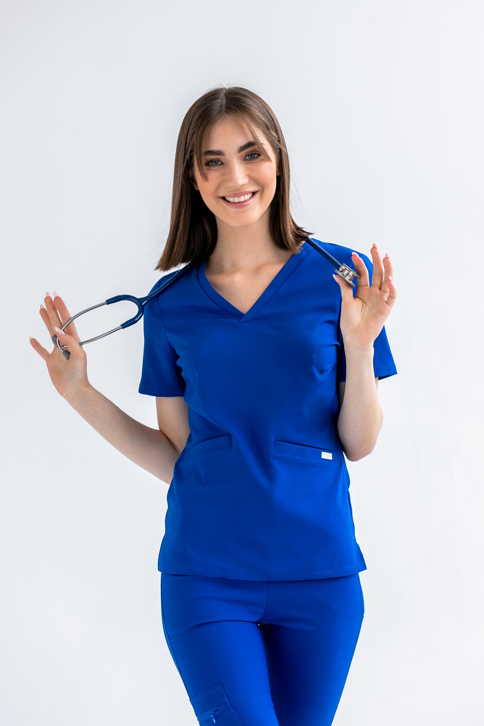 Bluza medyczna damska SCRUBS Esther™ – Deep Blue