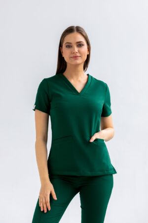 Bluza medyczna damska SCRUBS Esther™ – Forest Green